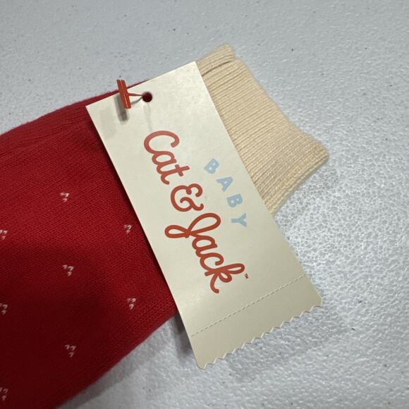 Cat & Jack Baby Red Holiday One Piece Long Sleeve Knit Bodysuit Infant Girl 18 M - Picture 3 of 6